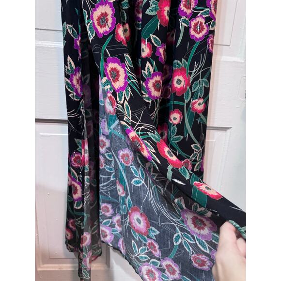 NWT Misa Los Angeles Black Floral Open Back Long Sleeve Maxi Dress Size S - Picture 3 of 16